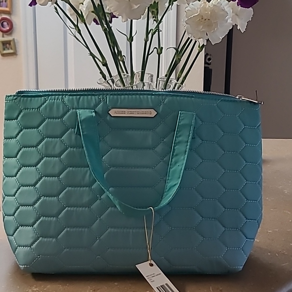 NEW! Aimee Kestenberg Mara Satchel. Blue Ombre Diamond Pattern. 9x11.
